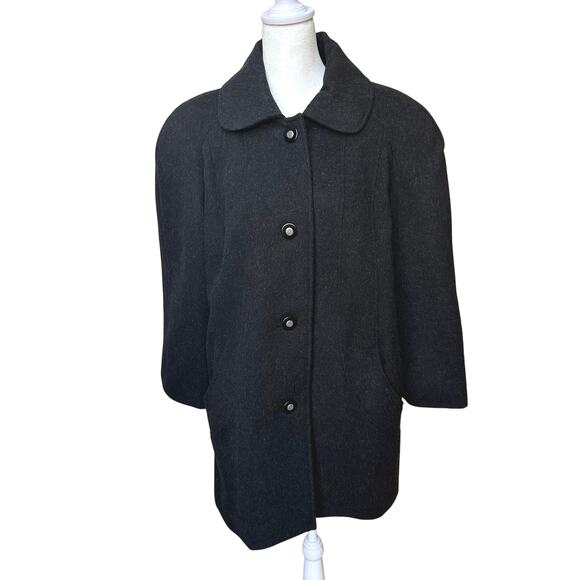 Donnybrook Charcoal Grey Wool Coat - Size 8 - Made in Russia - Picture 1 of 8